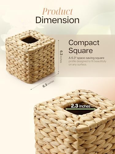 Water Hyacinth Rattan Tissue Box Cover