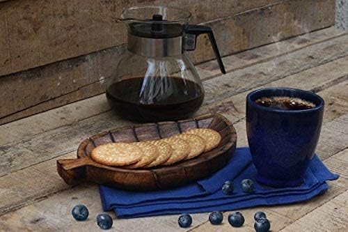 Decorative Tray Wooden Leaf Design Serving Tray Platter Breakfast Table / Natural / 12 x 8 x 1