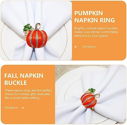 ABOOFAN 4pcs Pumpkin Napkin Ring Fall Thanksgiving Halloween Napkin Holder Harvest Festival Buckles Serviette Buckle Holder for Dinner Fall Gathering Table Decoration