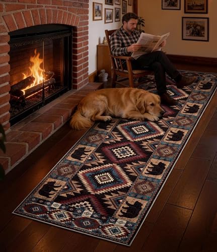YIHOUSE Washable Western Cabin Runner Rug 2'8''x8 Hallway