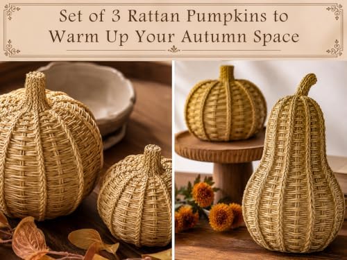 Fall Pumpkin Decorations, 3pcs Fall Decorations for Home