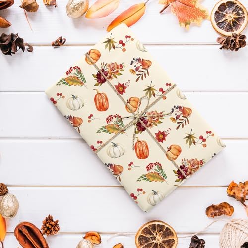 Whaline 10 Pcs Fall Cotton Fabric Bundles Pumpkin Truck Leaves Fat Quarters Green Orange Autumn Thanksgiving Quilting Patchwork for DIY Sewing Craft Decor, 18 x 22 Inch
