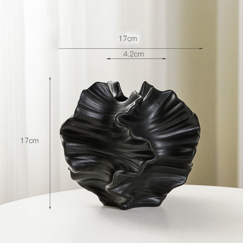 Modern Art Ceramic Coral Flower Vase Home and Office Decoration Sculpture Work Bohemian / Black