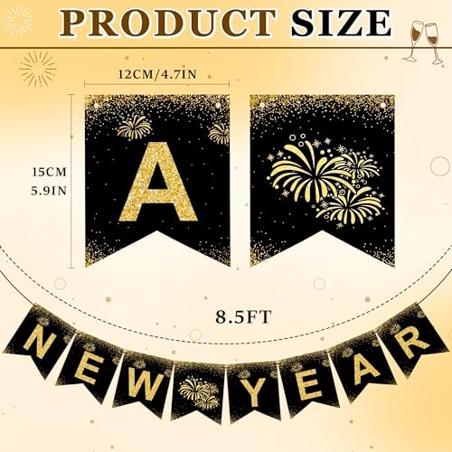 OHOME New Years Decorations 2027 - Happy New Year Banner - New Years Eve Party Supplies - Happy New Year Decorations 2027 Eve Decorations