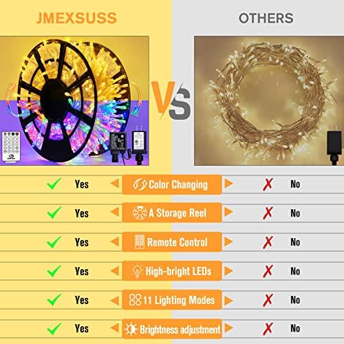 JMEXSUSS 500 LED Color Changing Christmas Lights