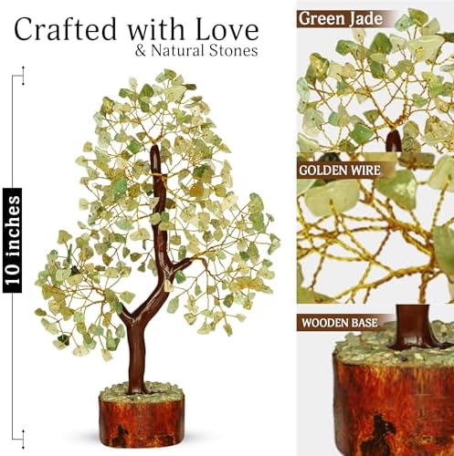 YATSKIA Green Jade Crystal Tree | Crystal Money Tree | Gifts for Mom | Bonsai Tree Decor | Feng Shui Decor | Birthday