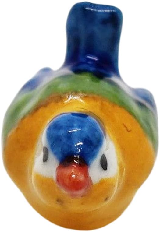 Tiny ⅝ Multicolor Sitting Eurasian Tit Bird Figurine / Tit 06 Mt Sit / Blue