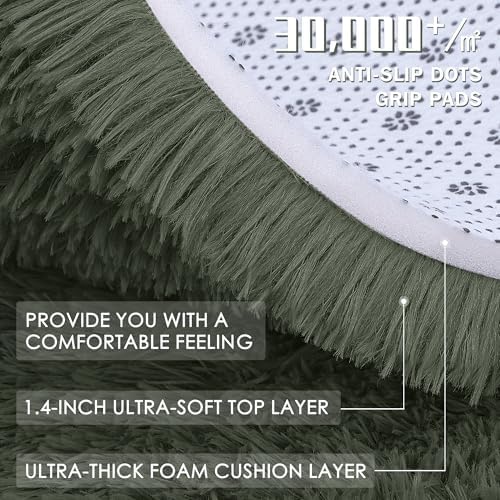 OLANLY 2x8 Machine Washable Runner Rugs for Hallway, Soft Fluffy Shaggy Bedside Rugs for Bedroom, Living Room, Indoor