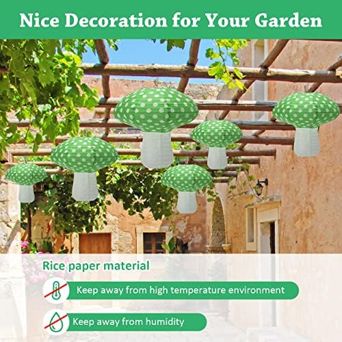 Windspeed 8Pcs Mushroom Shaped Paper Lanterns 8 &12 Inch Mushroom Lanterns