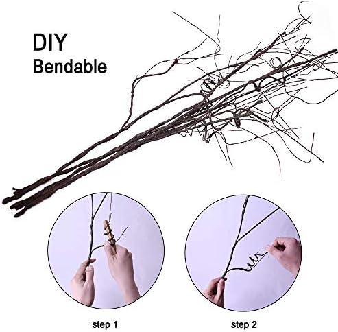 Lifelike Curly Willow Branches Decorative Dried Artificial Twigs / 30.7 Inch / Set of 10