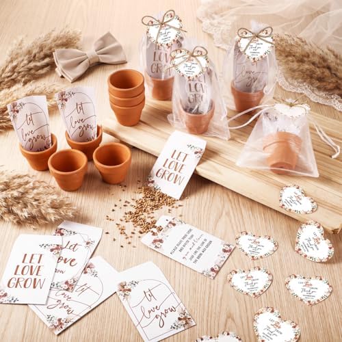 Reallnaive 24 Sets Wedding Favor Flower Seeds Let Love Grow Seed Packets