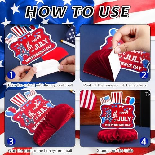 4th of July Decorations, 10PCS Patriotic Centerpiece for Table