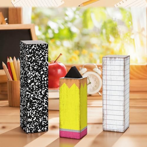 GlikCeil 3 Pcs Back to School Table Decoration Composition Notebook Decor