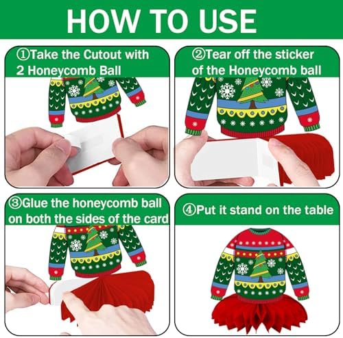 Christmas Ugly Sweater Party Decorations Honeycomb Centerpiece