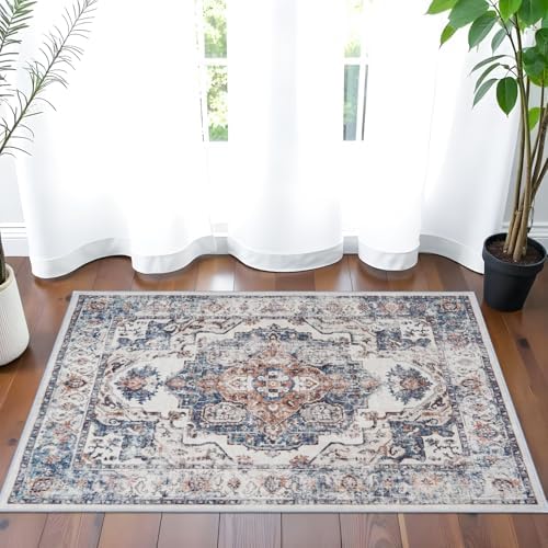 Hallway Washable Runner Rug - 2x3 Kitchen Rugs Entryway Rug Runner Vintage Soft Floor Mat Non Slip Indoor Farmhouse