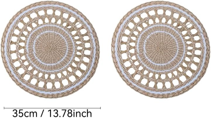 Boho Woven Grass Wall Hanging & Tray / Minimalist White / Set of 2