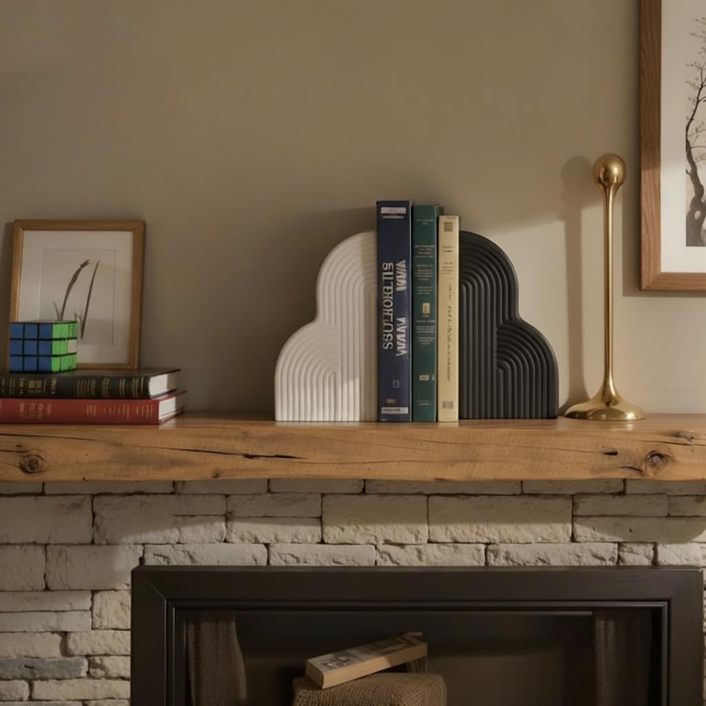 Modern Bookends for Heavy Books / Black and White