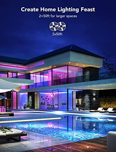 Govee 100ft RGBIC LED Strip Lights, LED Lights for Bedroom, APP Control