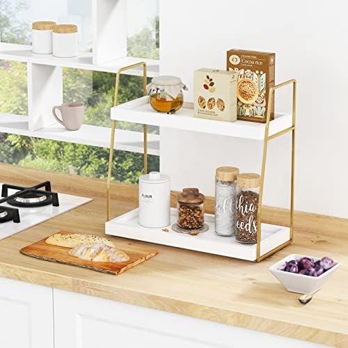 Counter Organizer / Bathroom Organizer Countertop / White-gold
