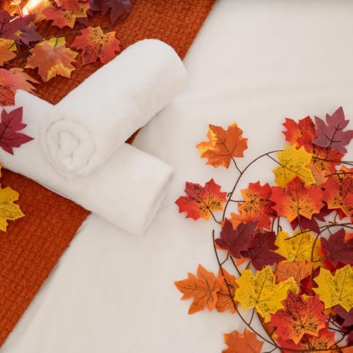 CQURE 10 Pack Fall Garland, Total 79Ft Artificial Autumn Maple Leaves Garland Hanging Vines, Thanksgiving Halloween Harvest Decor for Fireplace Mantle Table Indoor Outdoor