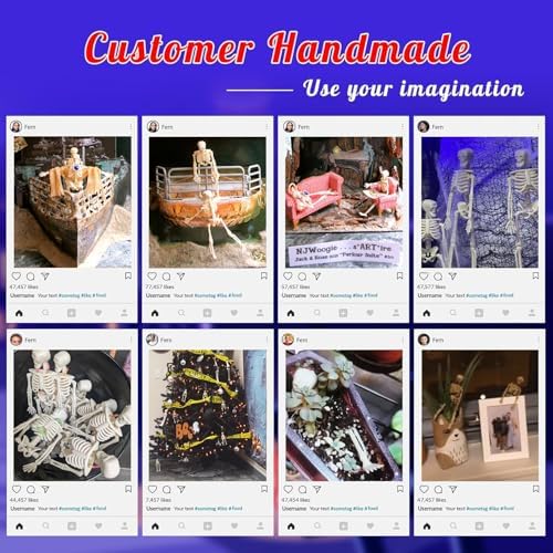 16Pcs 6" Halloween Mini Plastic Skeleton Figurines Decorations Set