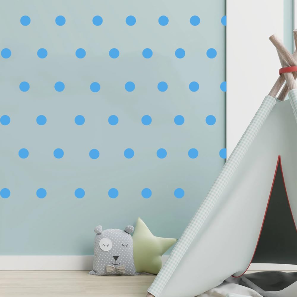 Peel and Stick Wall Decals / Blue / 2 Inch / Set of 100