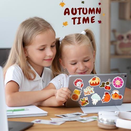 OHOME Fall Stickers | 100 PCS Thanksgiving Stickers for Kids - Vinyl Thanksgiving Games Toys Gifts Activities Essentials Party Favors Supplies - Friendsgiving Crafts Bulk for Classroom Home
