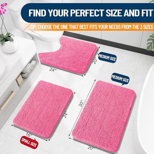 OLANLY Bathroom Rugs 30x20, Extra Soft Absorbent Chenille Bath Rugs