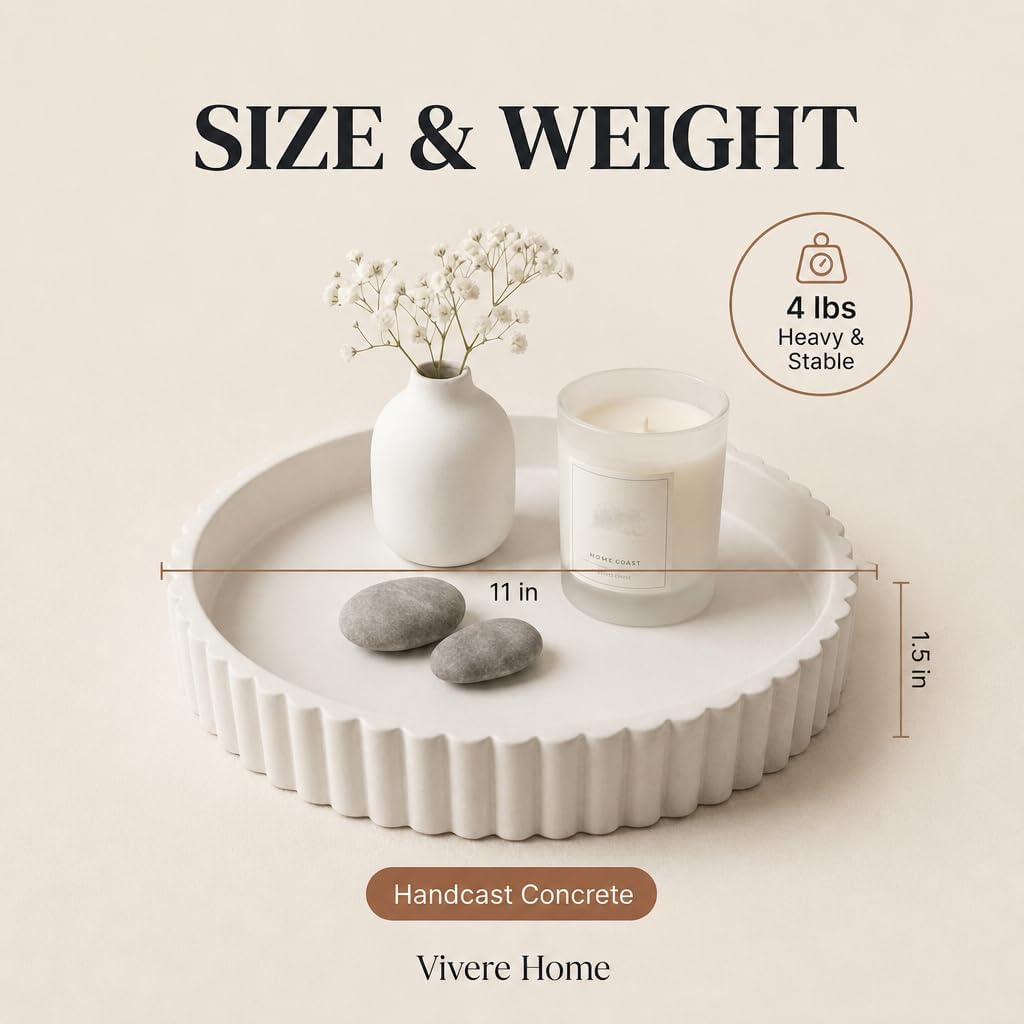 Round Coffee Table Tray / White / Set of 11