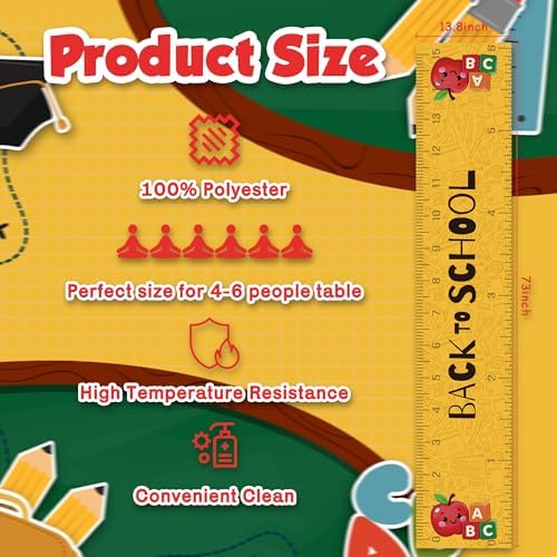 Back to School Decorations - Welcome Back to School Table Runner | First Day of School Decorations for Home Party Favors & Gifts Supplies