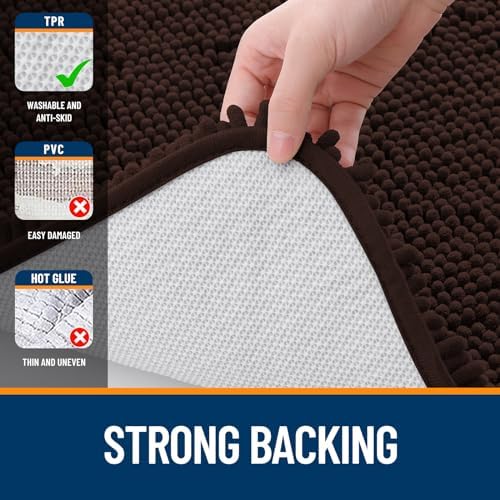 OLANLY Bathroom Runner Rugs 45x27, Extra Soft Absorbent Chenille Bath Rugs