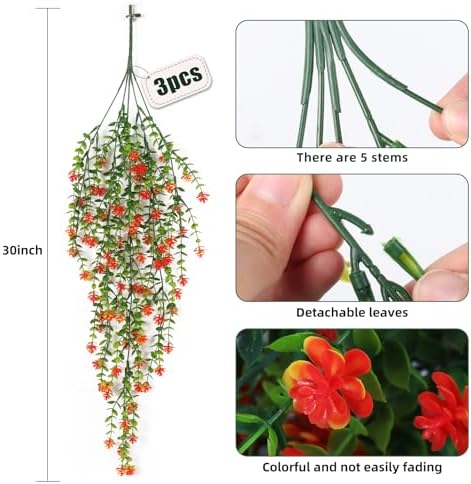 RECUTMS Faux Hanging Plants Draping Greenery Artificial Vines for Outdoors