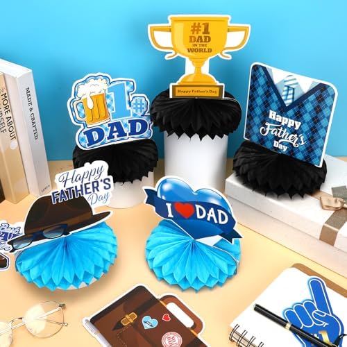 10Pcs Father's Day Honeycomb Centerpieces Table Decorations
