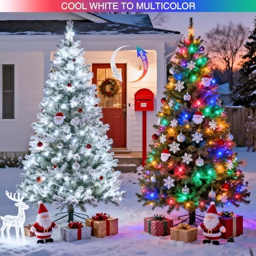 JMEXSUSS 2 Pack 100 LED Color Changing Christmas Lights Outdoor Waterproof