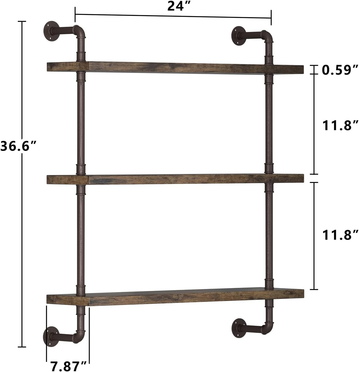 Rustic Wood Floating Shelves / 2set / 24inch