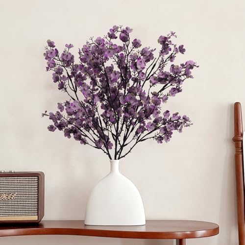 10 Pcs Fake Flowers, Babys Breath Artificial Flowers, Lavender Purple