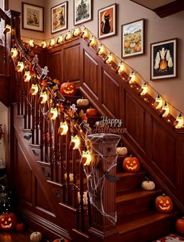 12FT Halloween Owl String Lights, 20L LED Plug in Owl Lights