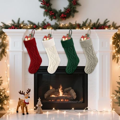 Christmas Stockings 18" Knitted Stocking Christmas Decorations