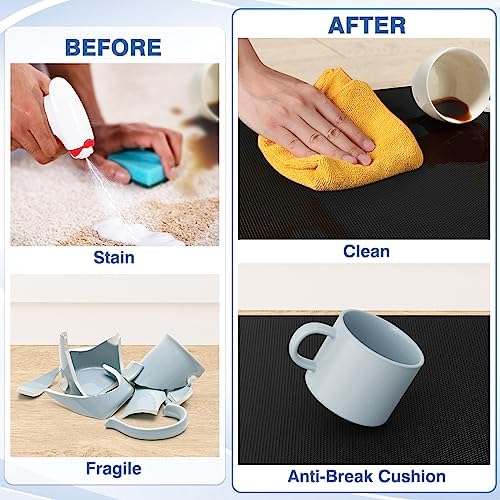 StepRite Kitchen Mats for Floor, 2-Piece Anti-Fatigue Kitchen Rugs, Black