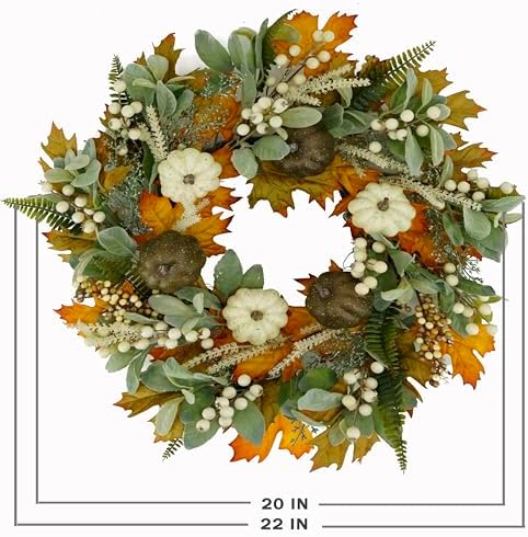 WreathDream Fall Wreaths for Front Door Autumn Wreath for Porch Home Decor