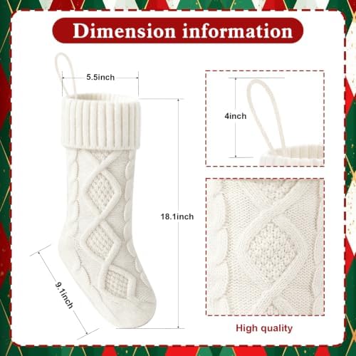 Christmas Stockings 18 Inches,Knitted Socks Christmas Decoration