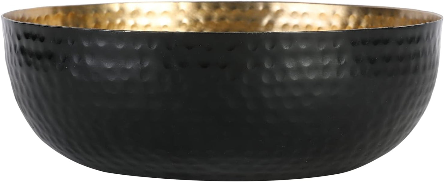 Metal Hammered Decorative Bowl / Black