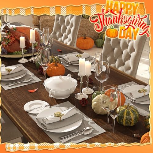 WILLBOND 12 Pcs Thanksgiving Napkin Rings Set Turkey Bird Themed Holders