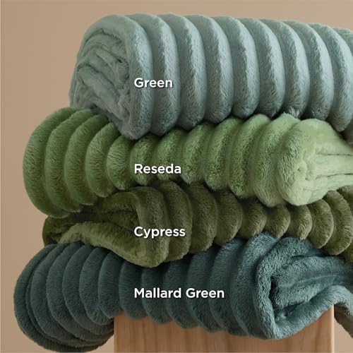 Bedsure Soft Large Fleece Blanket for Bed Sage Green 120"x120"