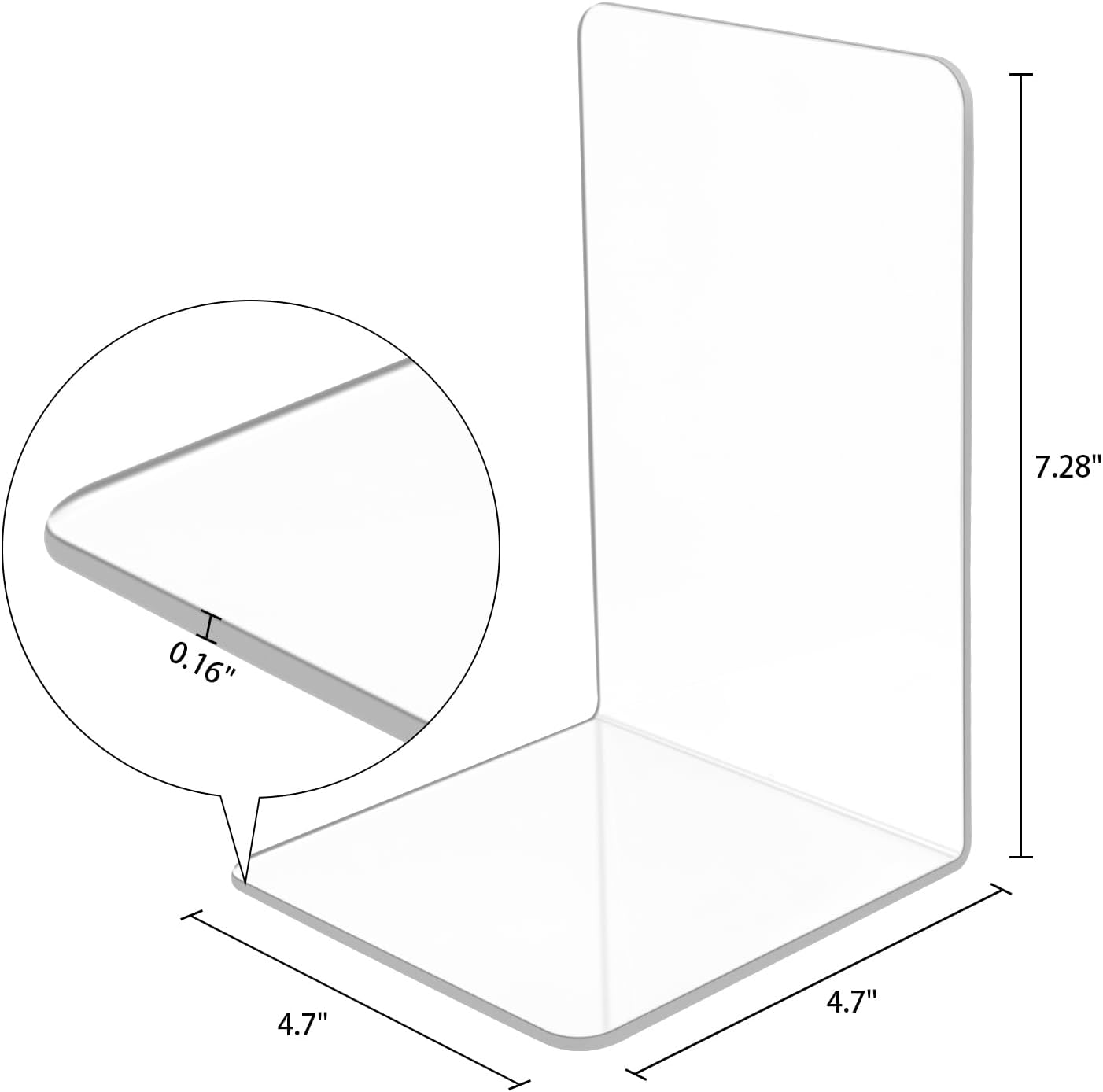 Acrylic Bookends / Book Ends / Clear / Set of 10