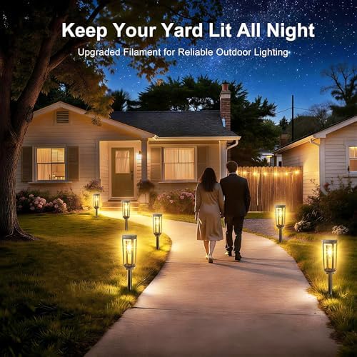 JEJOT Solar Pathway Lights Outdoor Waterproof, 4 Pack Solar Walkway Lights