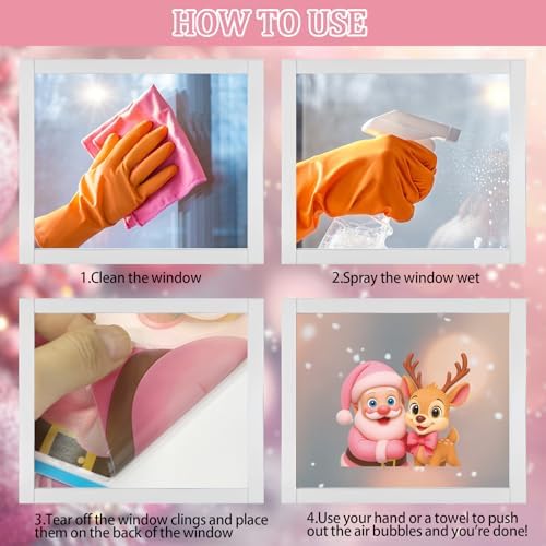 182PCS Christmas Window Clings for Glass, Cute Santa Claus Gingerbread Man Snowman Stickers Xmas Window Decals for Wtiner Christmas Holiday Party Home Office Classroom Decorations