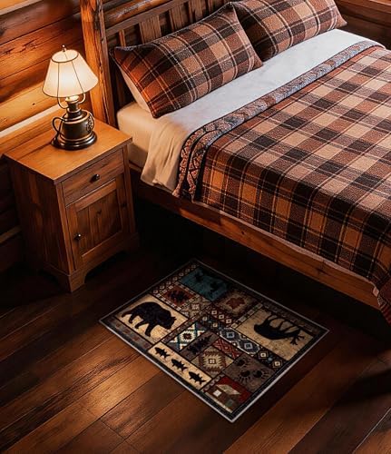 YIHOUSE Washable Rustic Cabin Area Rug 2 x 3 Entryway