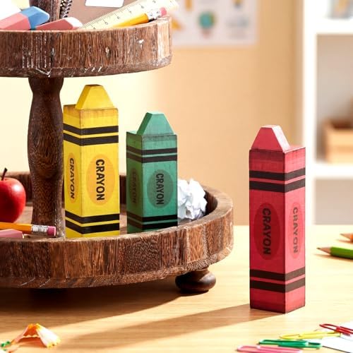 GlikCeil 3 Pcs Back to School Table Decoration Crayon Classroom Decor
