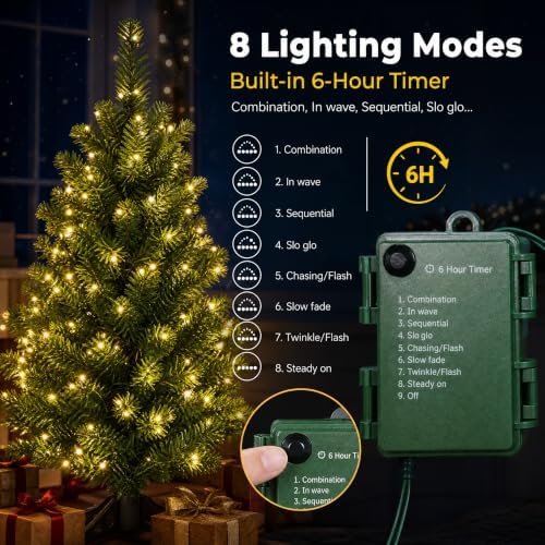 3FT Small Christmas Tree with Lights，Battery Operated